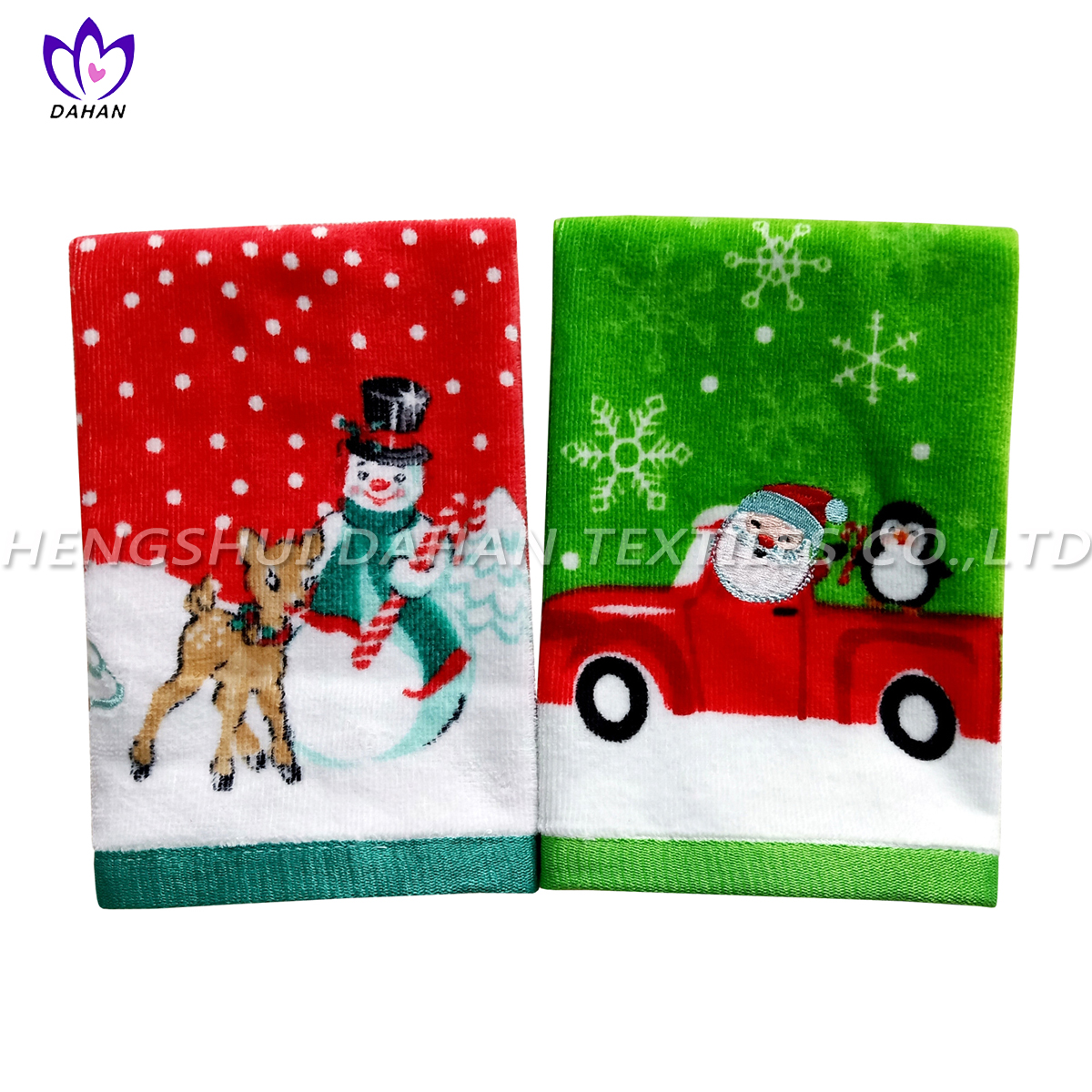 Printing/Embroider cotton towel-Christmas series.