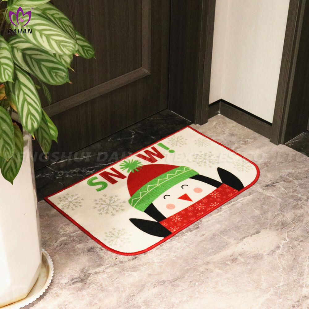 Christmas printing ground mat kitchen mat.