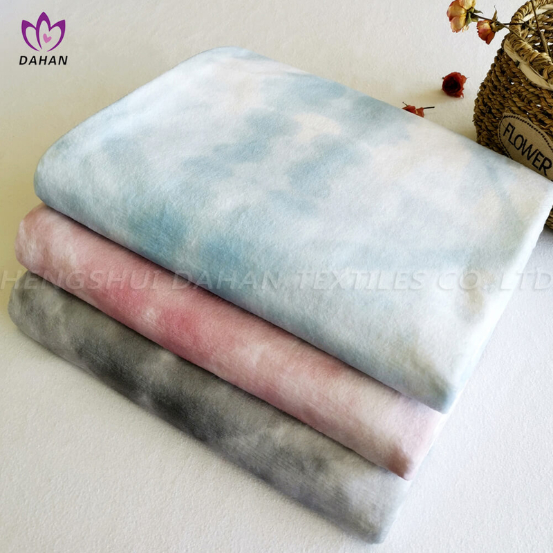 BK46 Coral fleece/flannel tie-dye printing blanket. 
