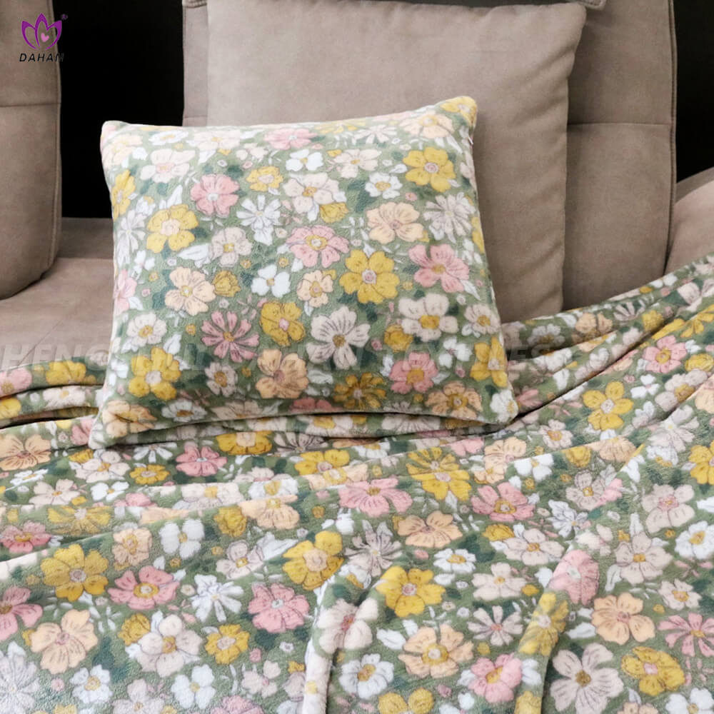 Coral fleece blanket and pillow. BK134