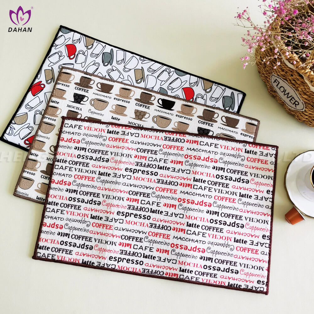 Printing and solid color dish drying mat.