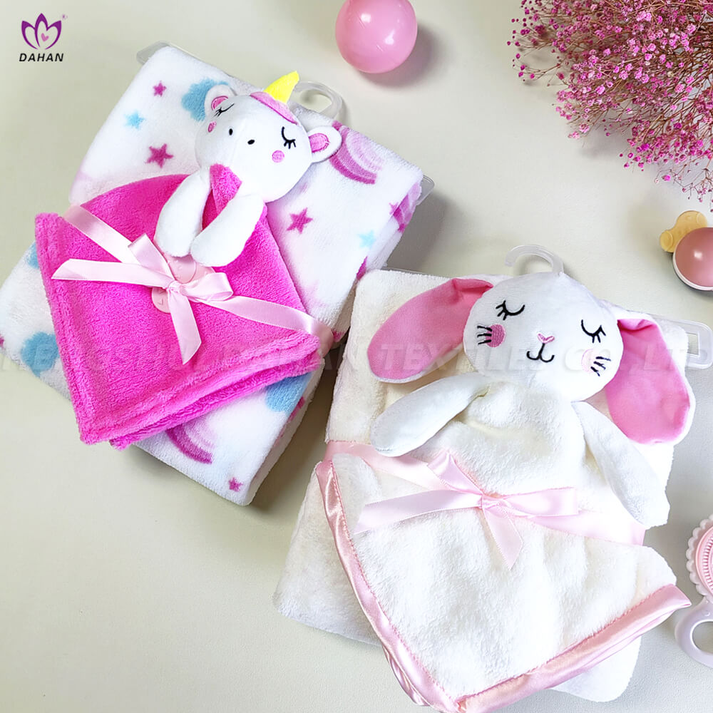 Baby blanket with doll head.BB02