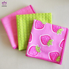Printing and solid color microfiber dish cloth.3-PACK
