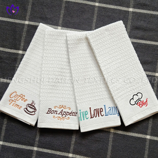 421VW 100% cotton walf checks embroidery towels.