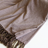 BK113 100% Polyester tassel blanket.