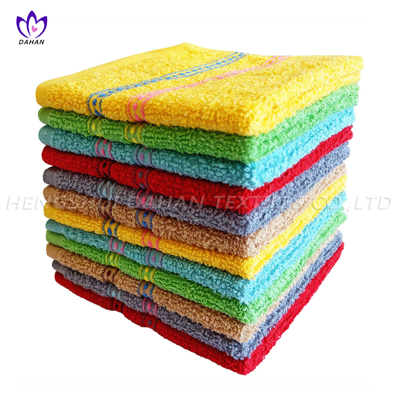 422CR Cotton colorful wash cloths, kitchen towel.