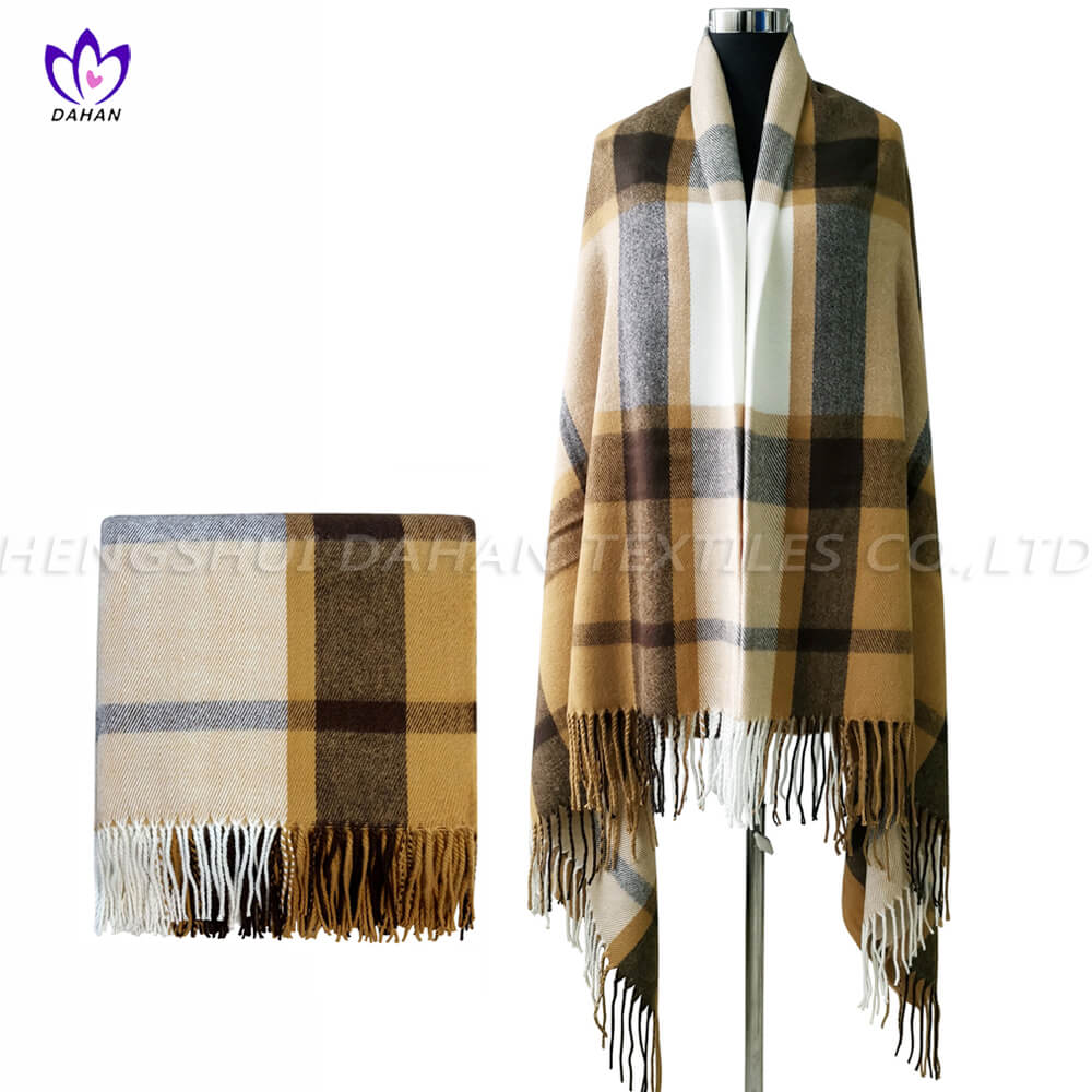 BK24 100% Acrylic scarf blanket with tassels. 