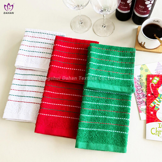 Christmas yarn-dyed kitchen towels.4-Pk