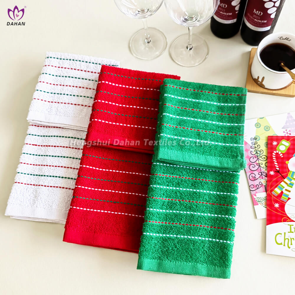 Christmas yarn-dyed kitchen towels.4-Pk