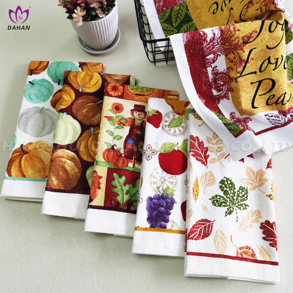 AGP224 Harvest festival printing glove+potholder+cotton towel set.3-Pack